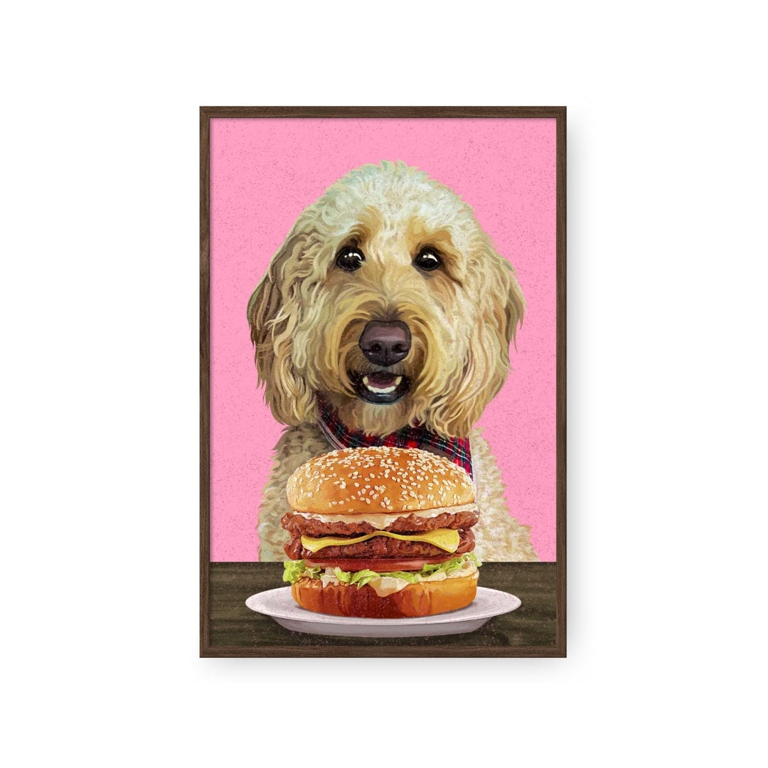 Royal and Paws - Framed Poster Custom Pet with Burger Portrait - Framed Poster