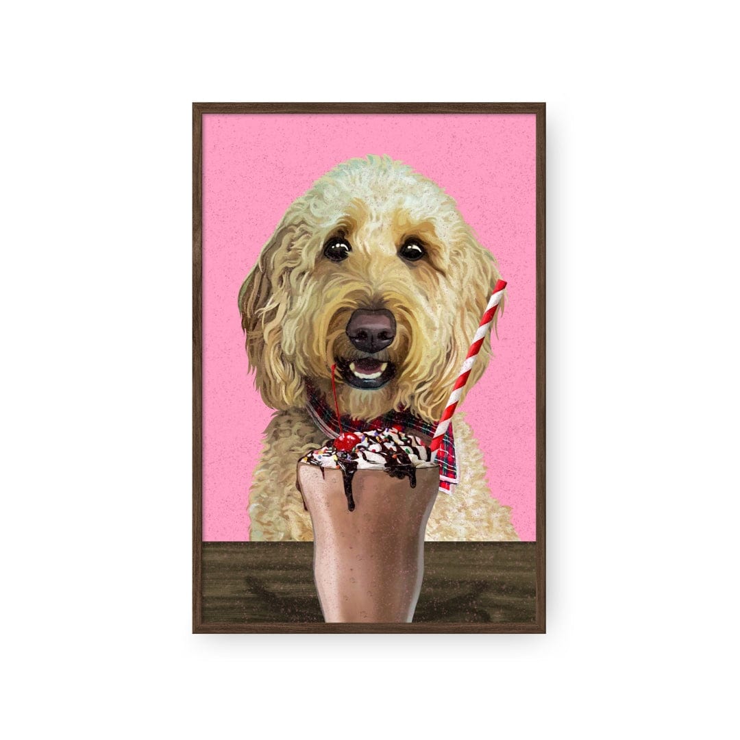 Royal and Paws - Framed Poster Custom Pet with Chocolate Shake Portrait - Framed Poster