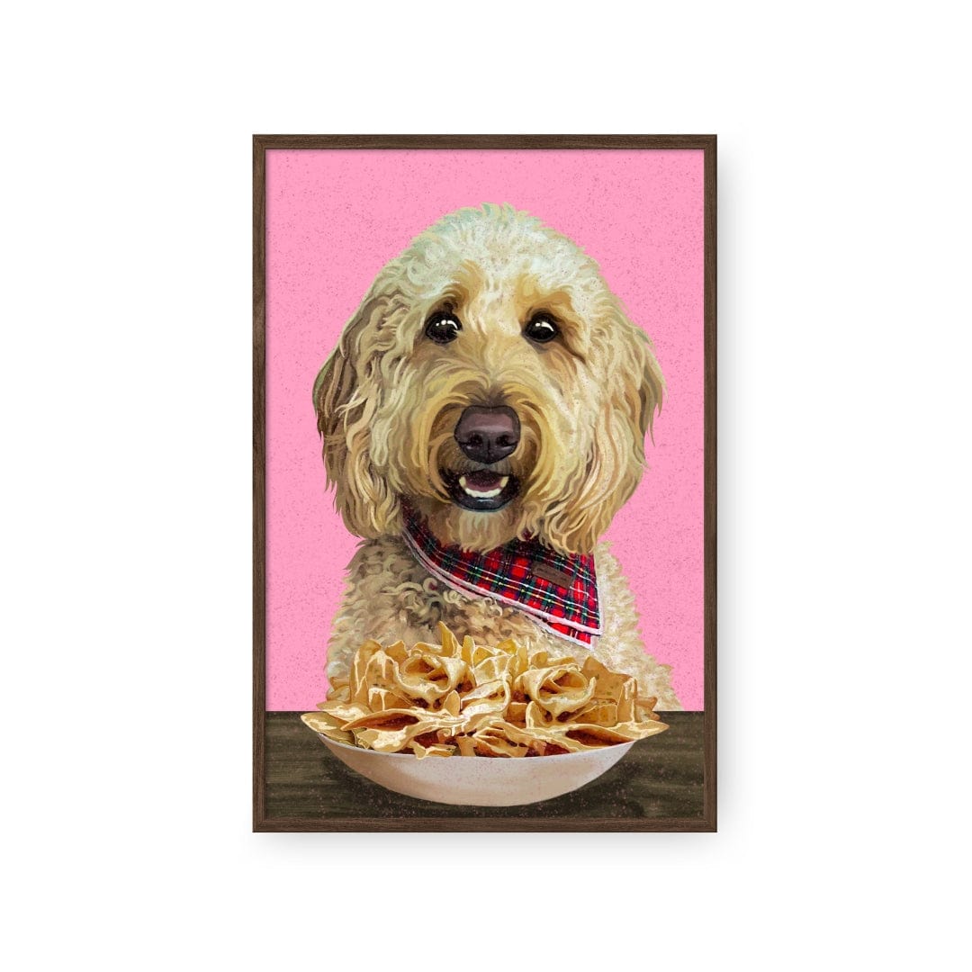 Royal and Paws - Framed Poster Custom Pet with Nachos Portrait - Framed Poster