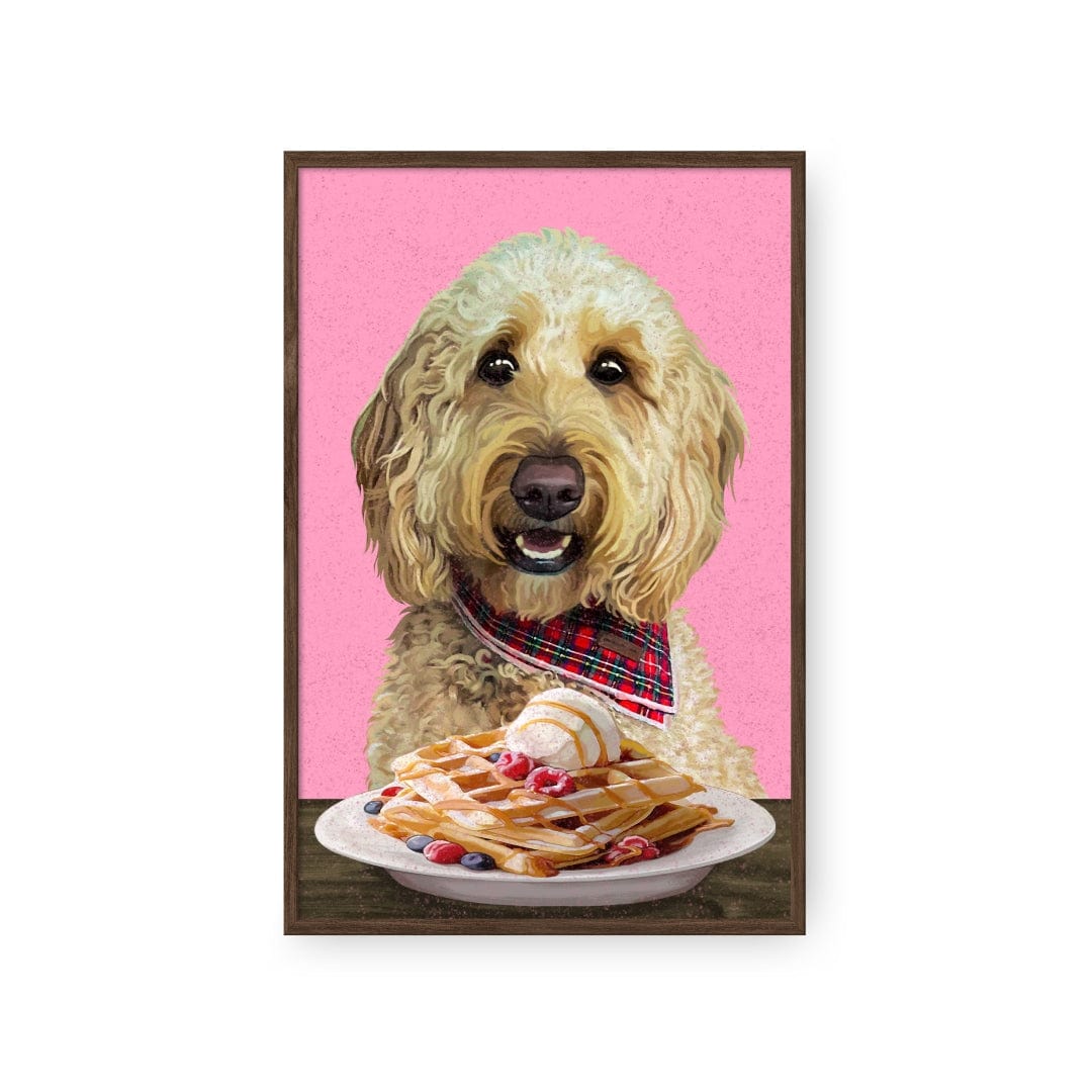 Royal and Paws - Framed Poster Custom Pet with Waffles Portrait - Framed Poster