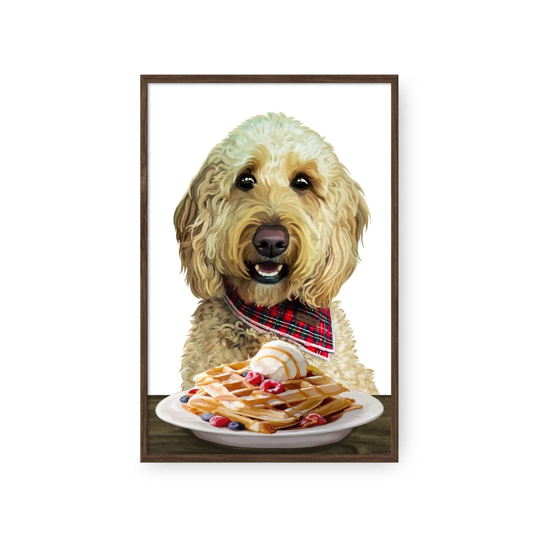 Royal and Paws - Framed Poster Custom Pet with Waffles Portrait - Framed Poster 8" x 10" / Walnut / White