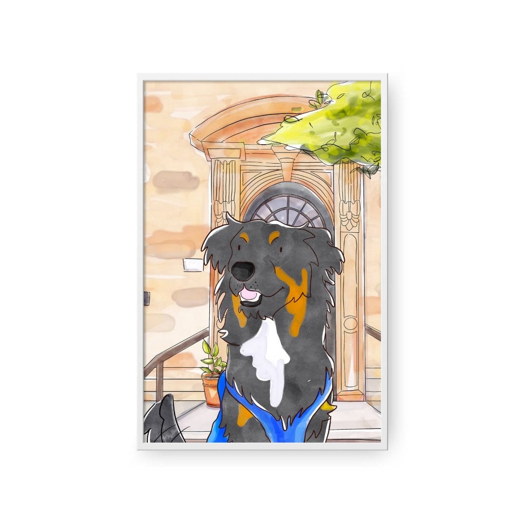 Royal and Paws - Framed Poster Watercolor Pet Portrait - One Pet, Framed Poster