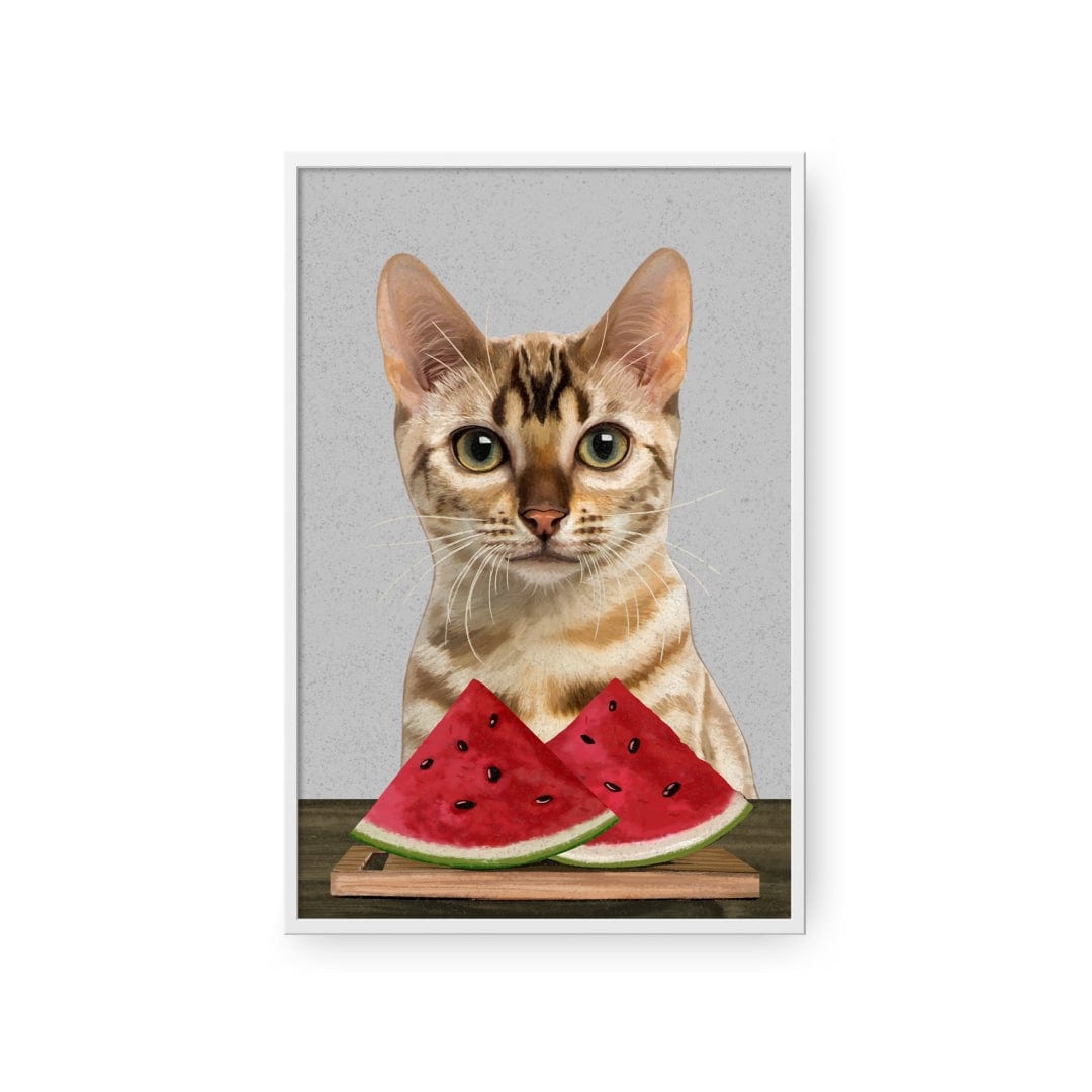 Royal and Paws - Framed Poster Custom Pet with Watermelon Portrait - Framed Poster