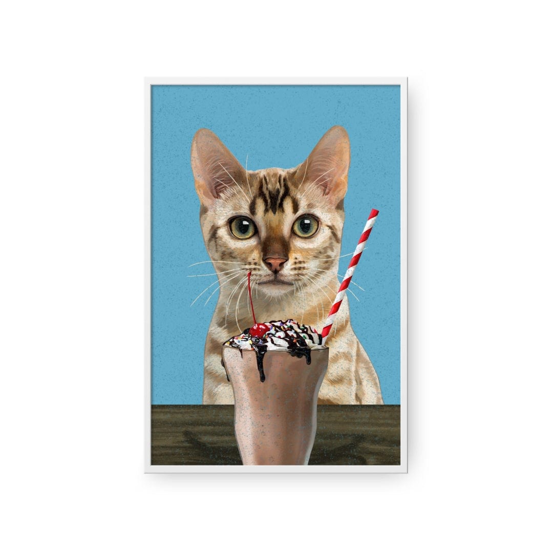 Royal and Paws - Framed Poster Custom Pet with Chocolate Shake Portrait - Framed Poster