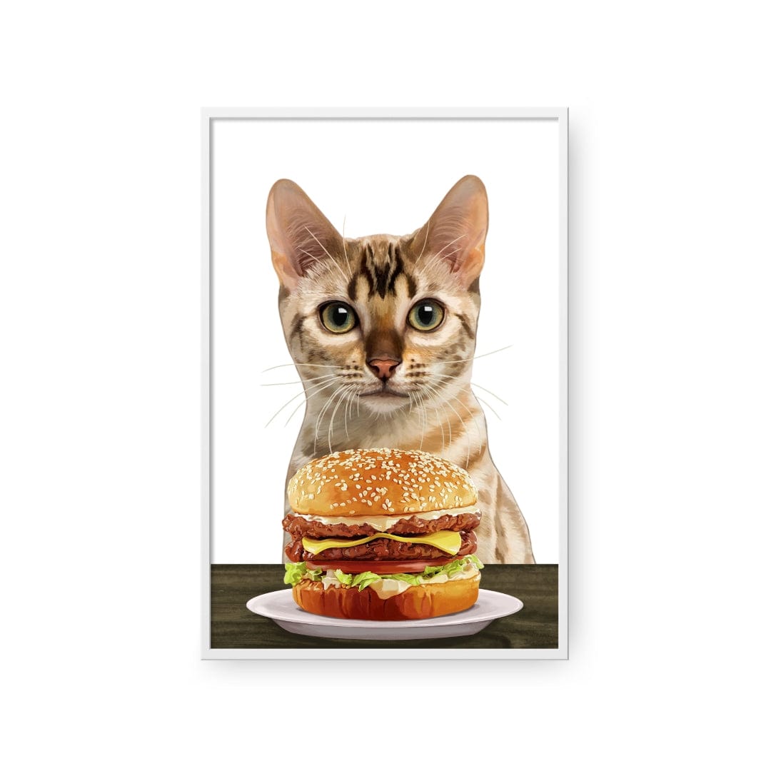 Royal and Paws - Framed Poster Custom Pet with Burger Portrait - Framed Poster