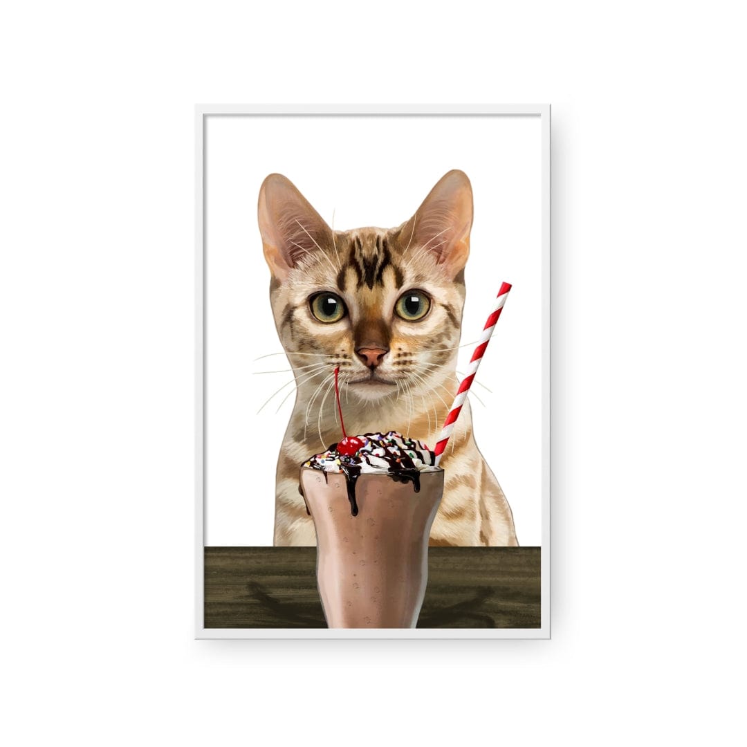 Royal and Paws - Framed Poster Custom Pet with Chocolate Shake Portrait - Framed Poster