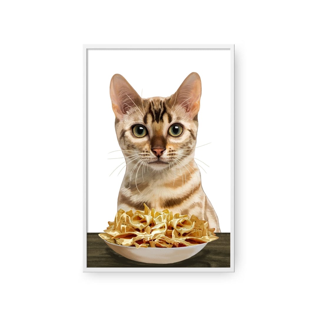 Royal and Paws - Framed Poster Custom Pet with Nachos Portrait - Framed Poster