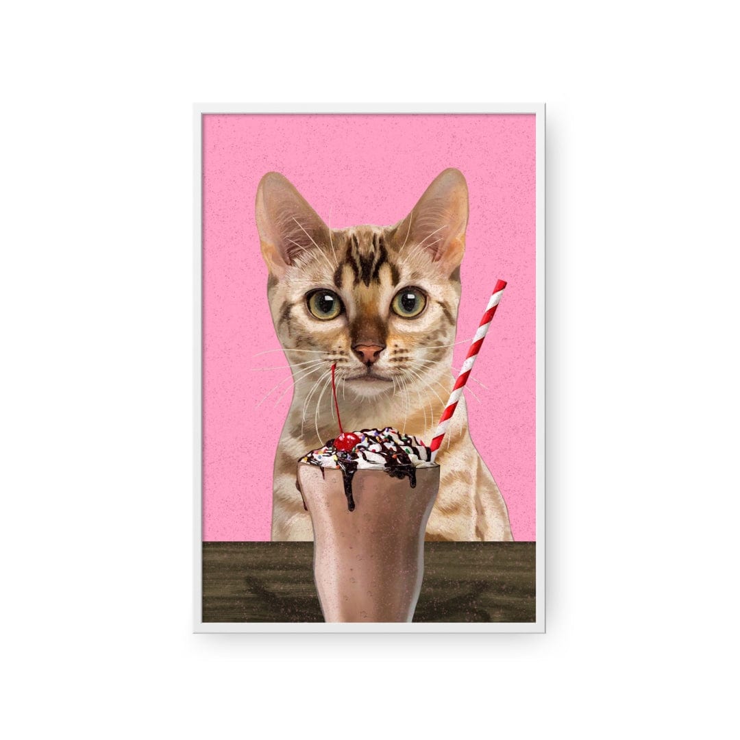 Royal and Paws - Framed Poster Custom Pet with Chocolate Shake Portrait - Framed Poster