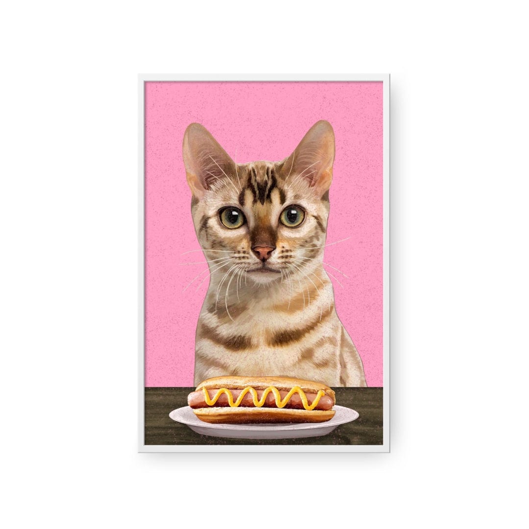 Royal and Paws - Framed Poster Custom Pet with Hot Dog Portrait - Framed Poster