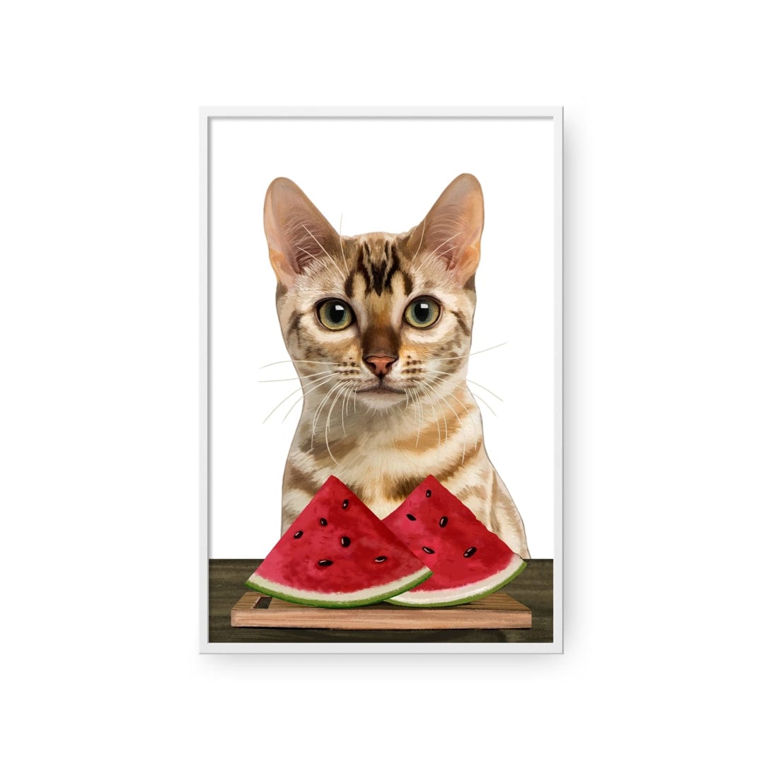 Royal and Paws - Framed Poster Custom Pet with Watermelon Portrait - Framed Poster