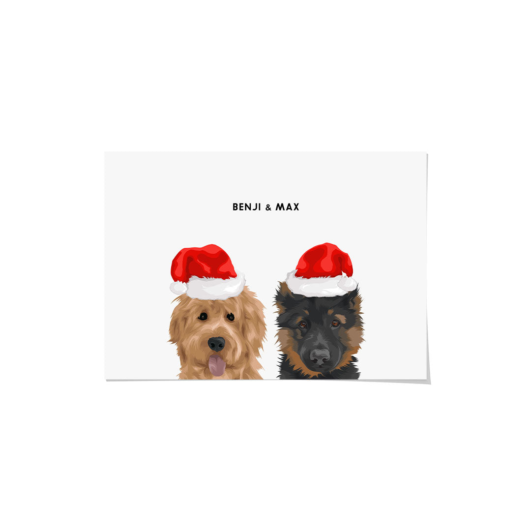 Christmas Pet Portrait - Two Pets