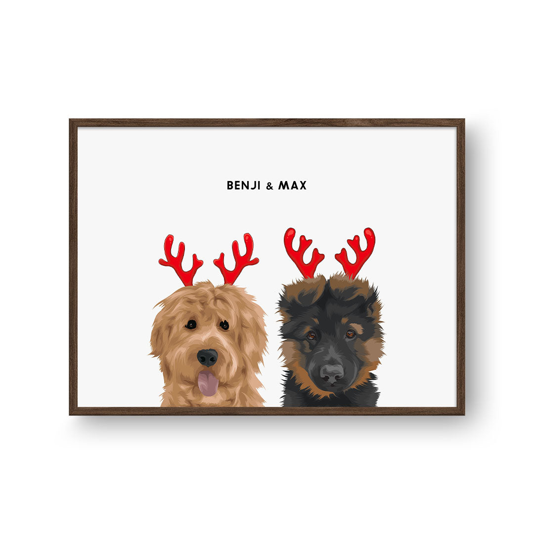Christmas Pet Portrait - Two Pets