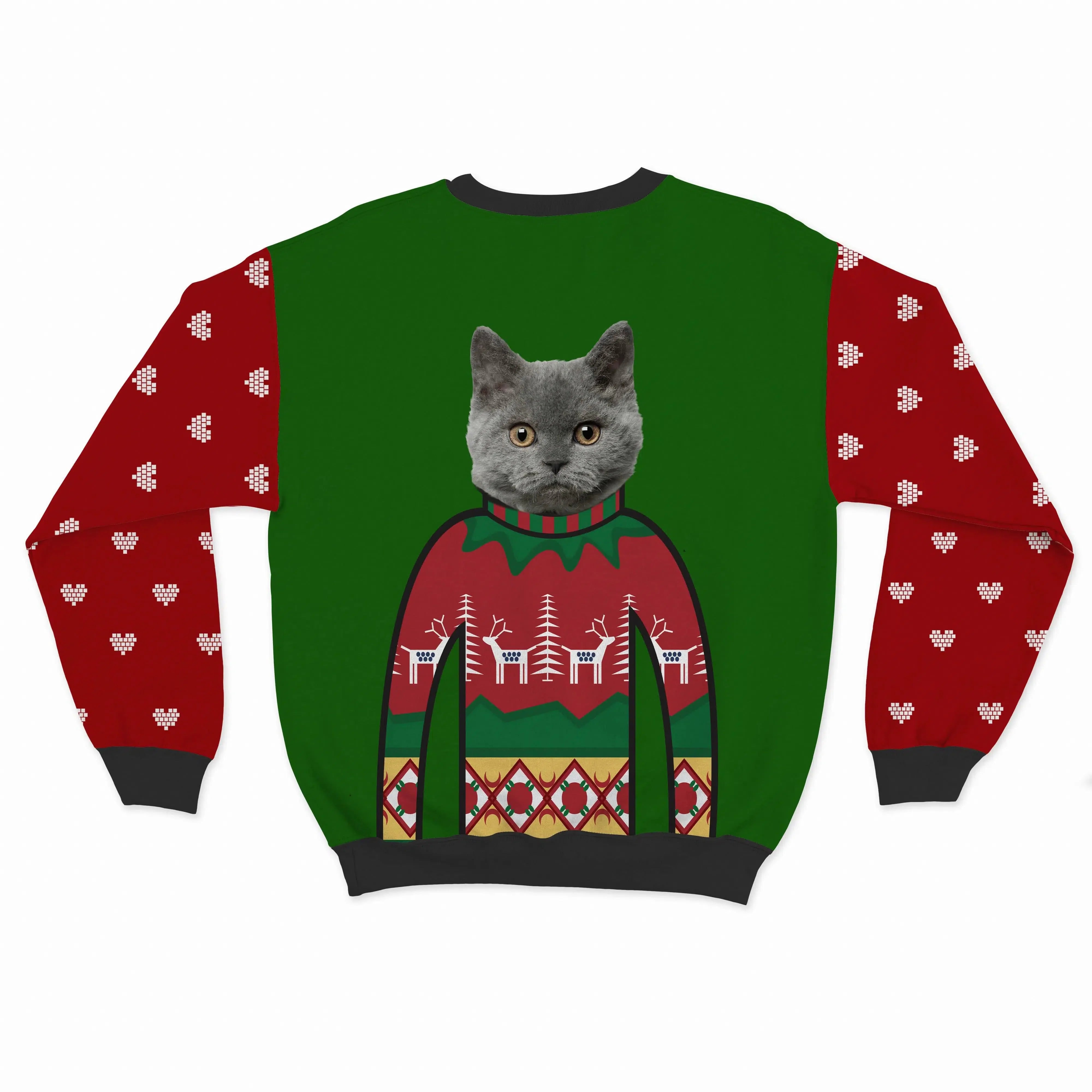Royal and Paws - Custom Clothing Premium Christmas Sweatshirt Festive Green / Hearts / S