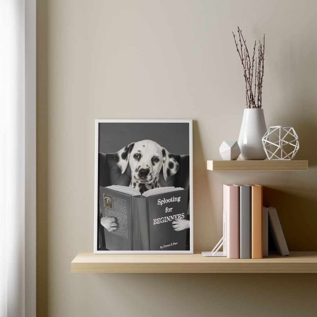 Royal and Paws - Framed Poster Custom Pet Reading a Book Portrait - Framed Poster