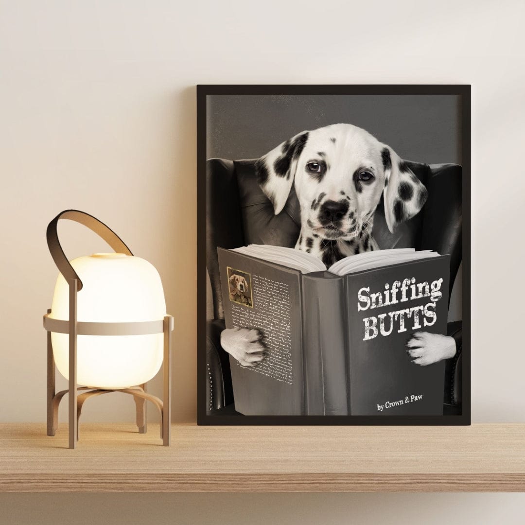 Royal and Paws - Framed Poster Custom Pet Reading a Book Portrait - Framed Poster