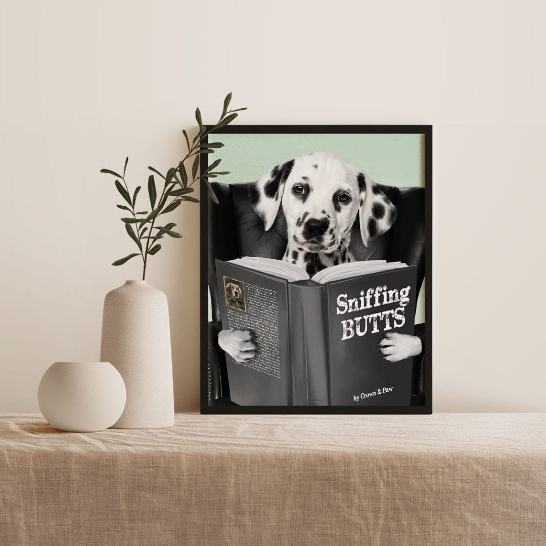 Royal and Paws - Framed Poster Custom Pet Reading a Book Portrait - Framed Poster
