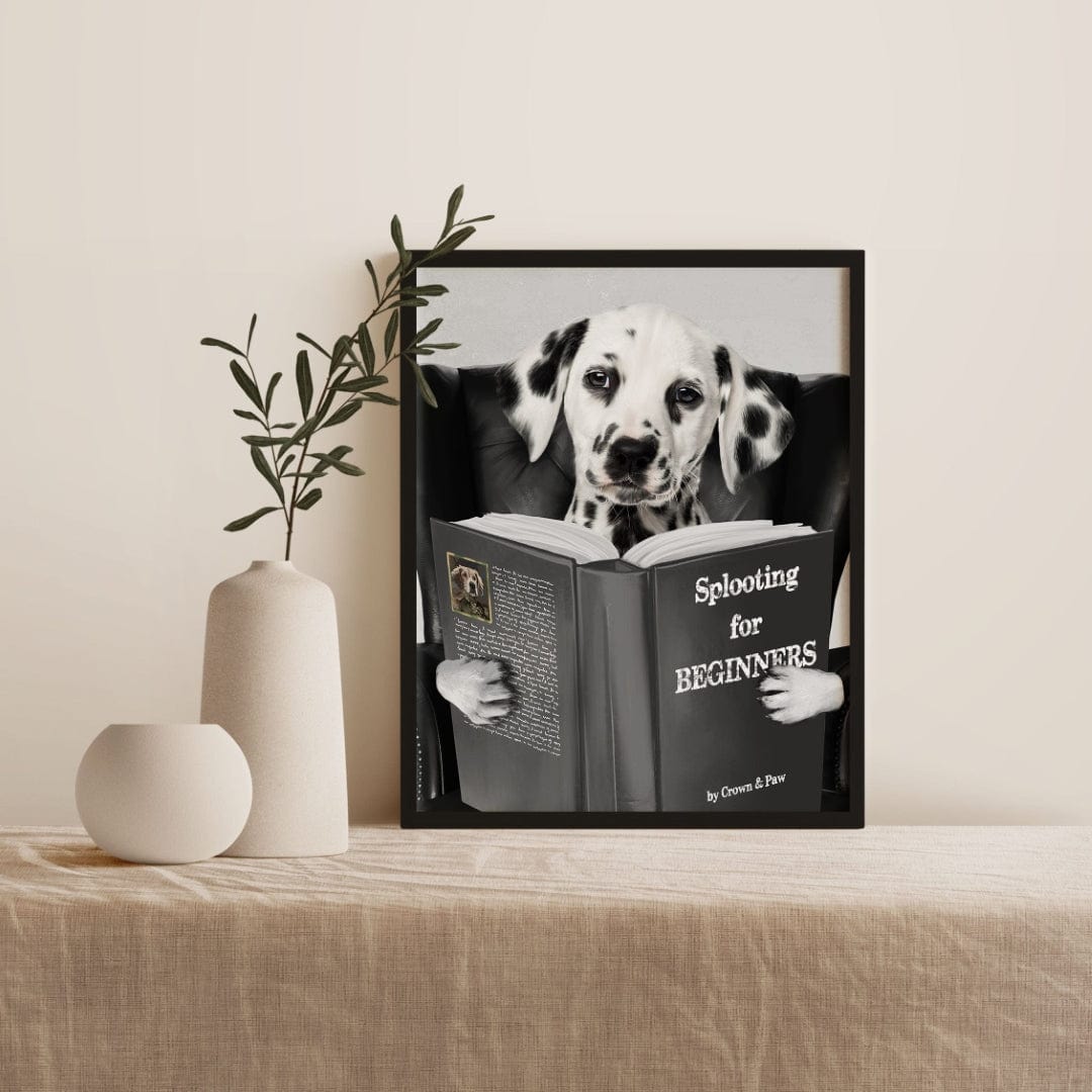 Royal and Paws - Framed Poster Custom Pet Reading a Book Portrait - Framed Poster