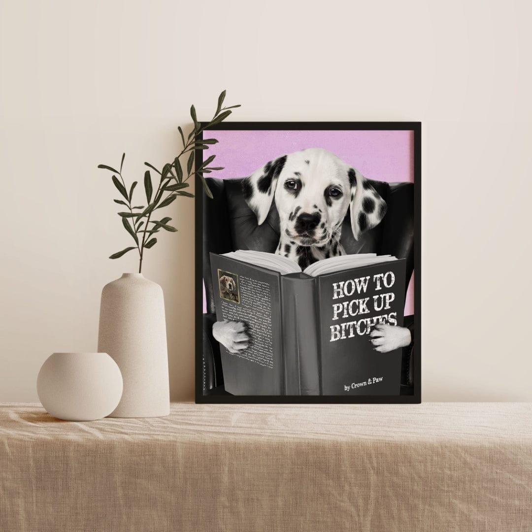 Royal and Paws - Framed Poster Custom Pet Reading a Book Portrait - Framed Poster
