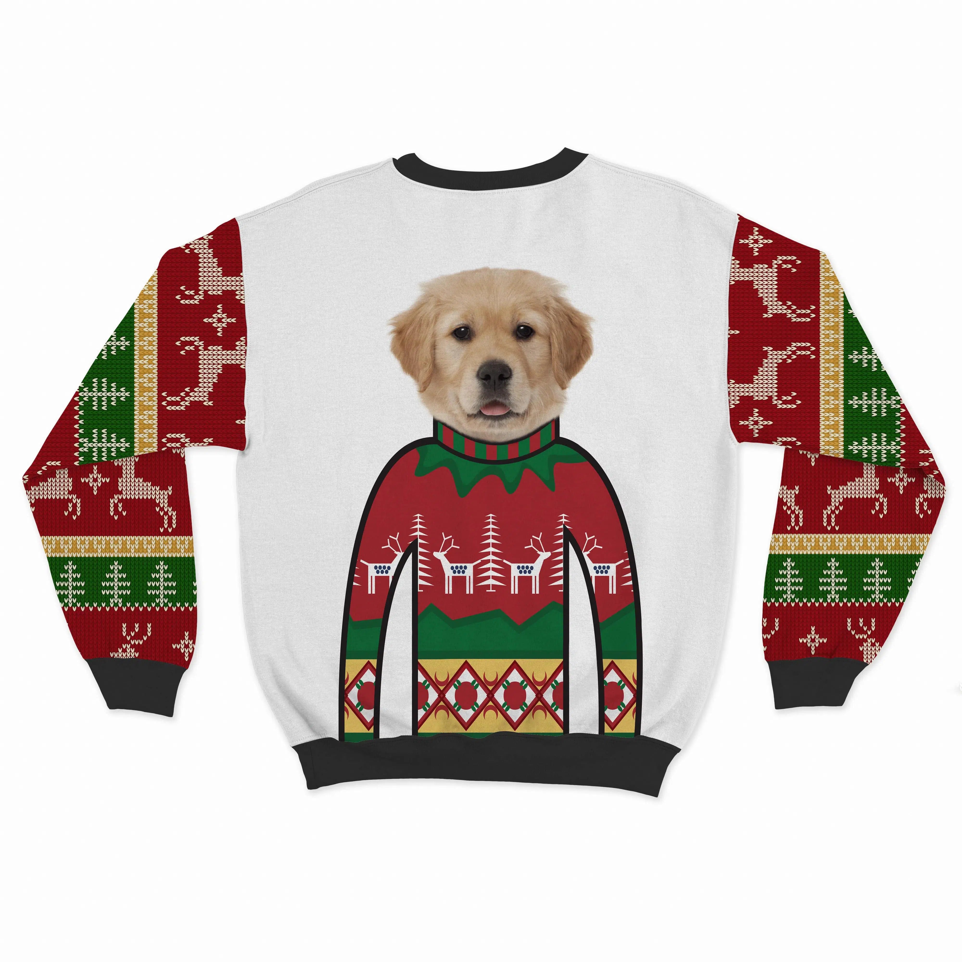 Royal and Paws - Custom Clothing Premium Christmas Sweatshirt Snow White / Reindeer and Trees / S