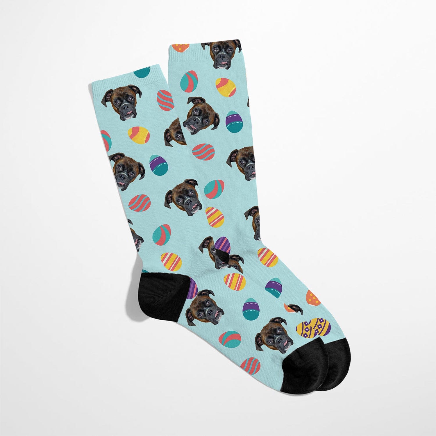 Royal and Paws - Custom Clothing Custom Pet Face Easter Socks Blue / S-M