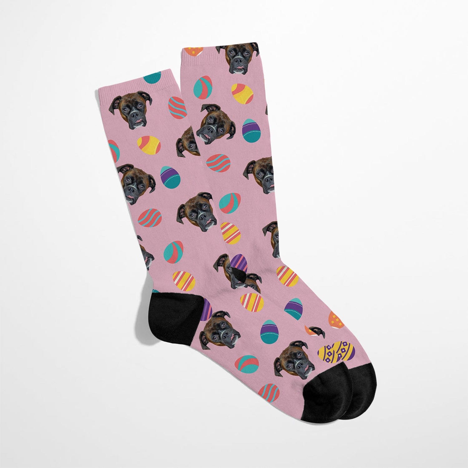 Royal and Paws - Custom Clothing Custom Pet Face Easter Socks Pink / S-M
