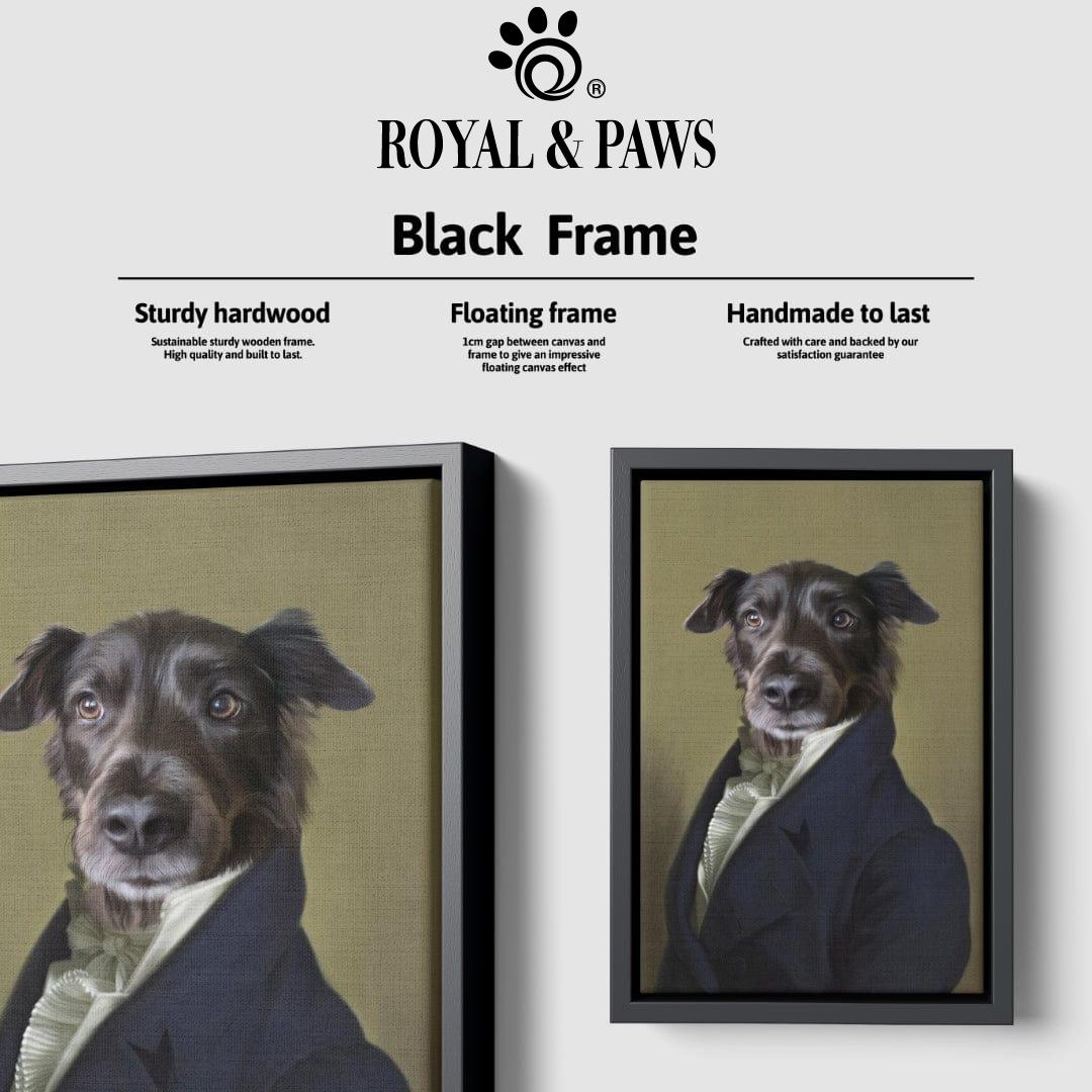 Royal and Paws - Canvas The Ambassador - Custom Pet Canvas 8" x 10" / Black
