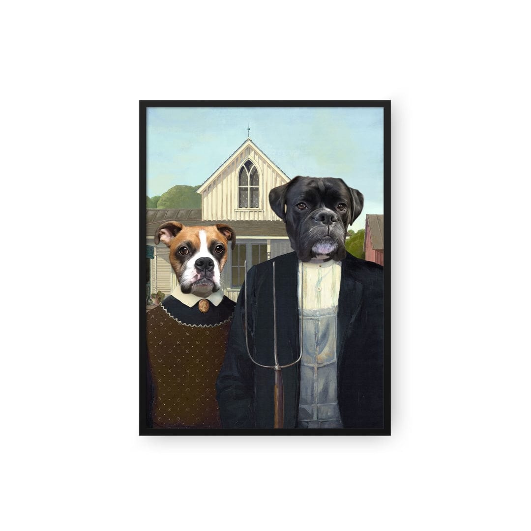 Royal and Paws - Poster The American Gothic - Custom Pet Poster