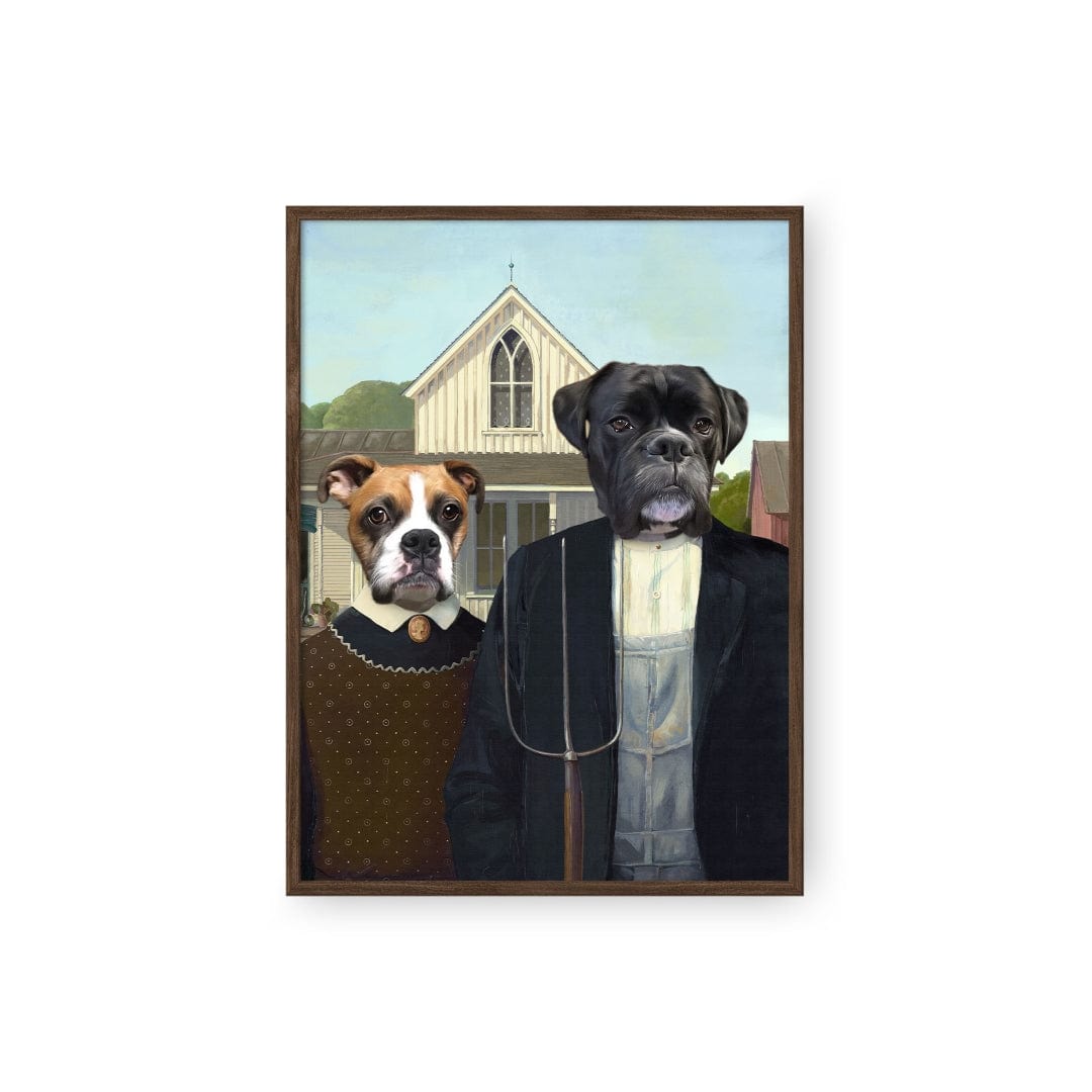 Royal and Paws - Poster The American Gothic - Custom Pet Poster