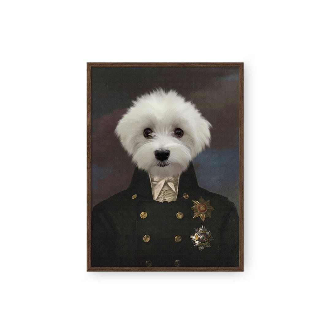 Royal and Paws - Poster The Captain - Custom Pet Poster 8.3" x 11.7" / Walnut