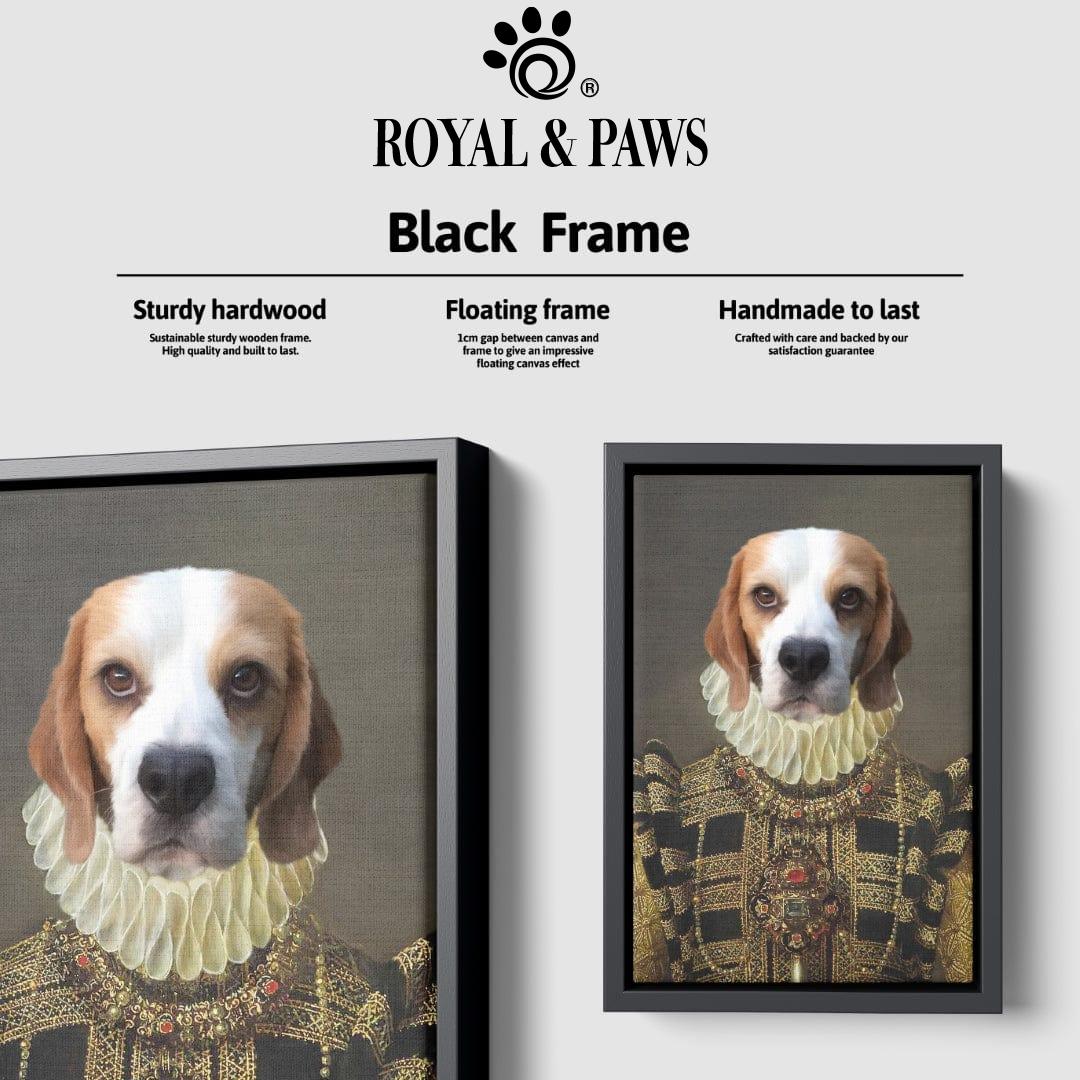 Royal and Paws - Canvas The Dame - Custom Pet Canvas 8" x 10" / Black