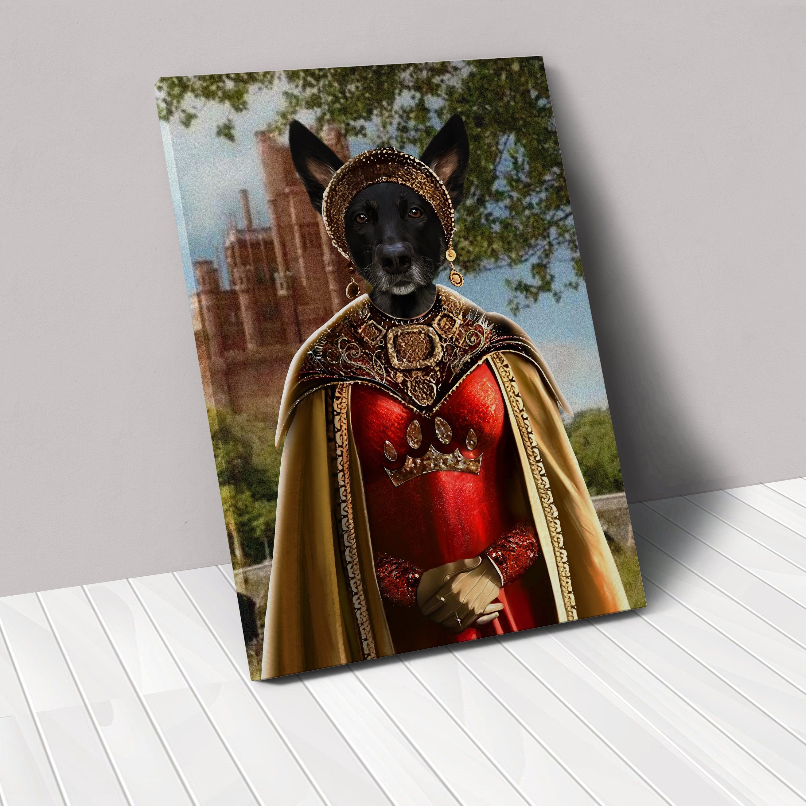 Royal and Paws - Canvas The Dragon Princess - Custom Pet Canvas 8" x 10" / Castle 1