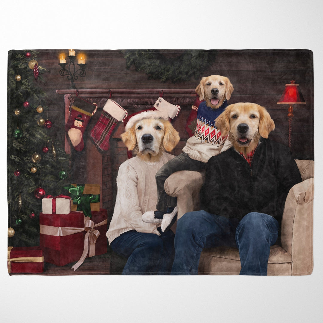 Royal and Paws - Blanket The Family Christmas (Three Pets) - Custom Pet Blanket 30" x 40" / Family A