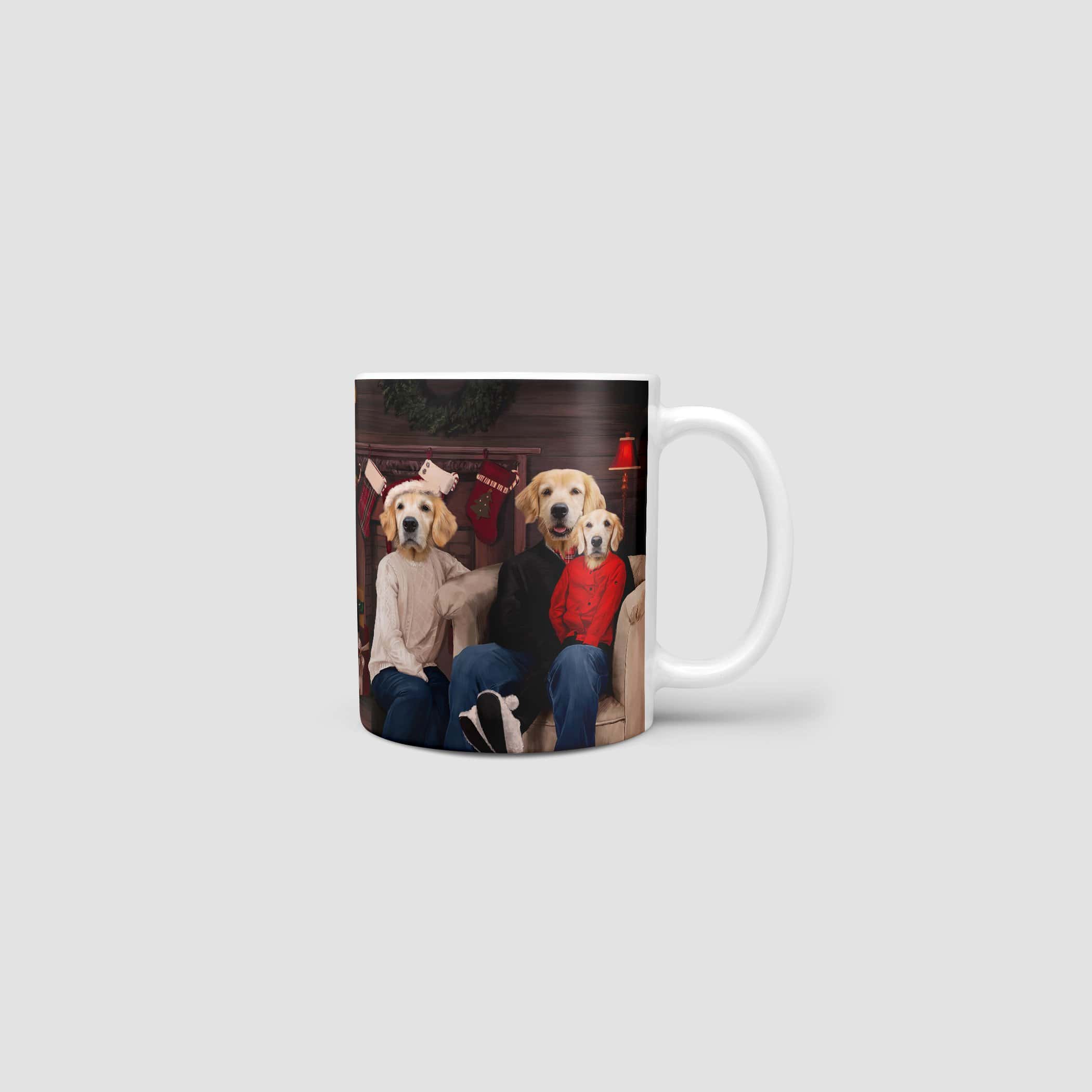 Royal and Paws - Mug The Family Christmas (Three Pets) - Custom Mug 11oz / Family B