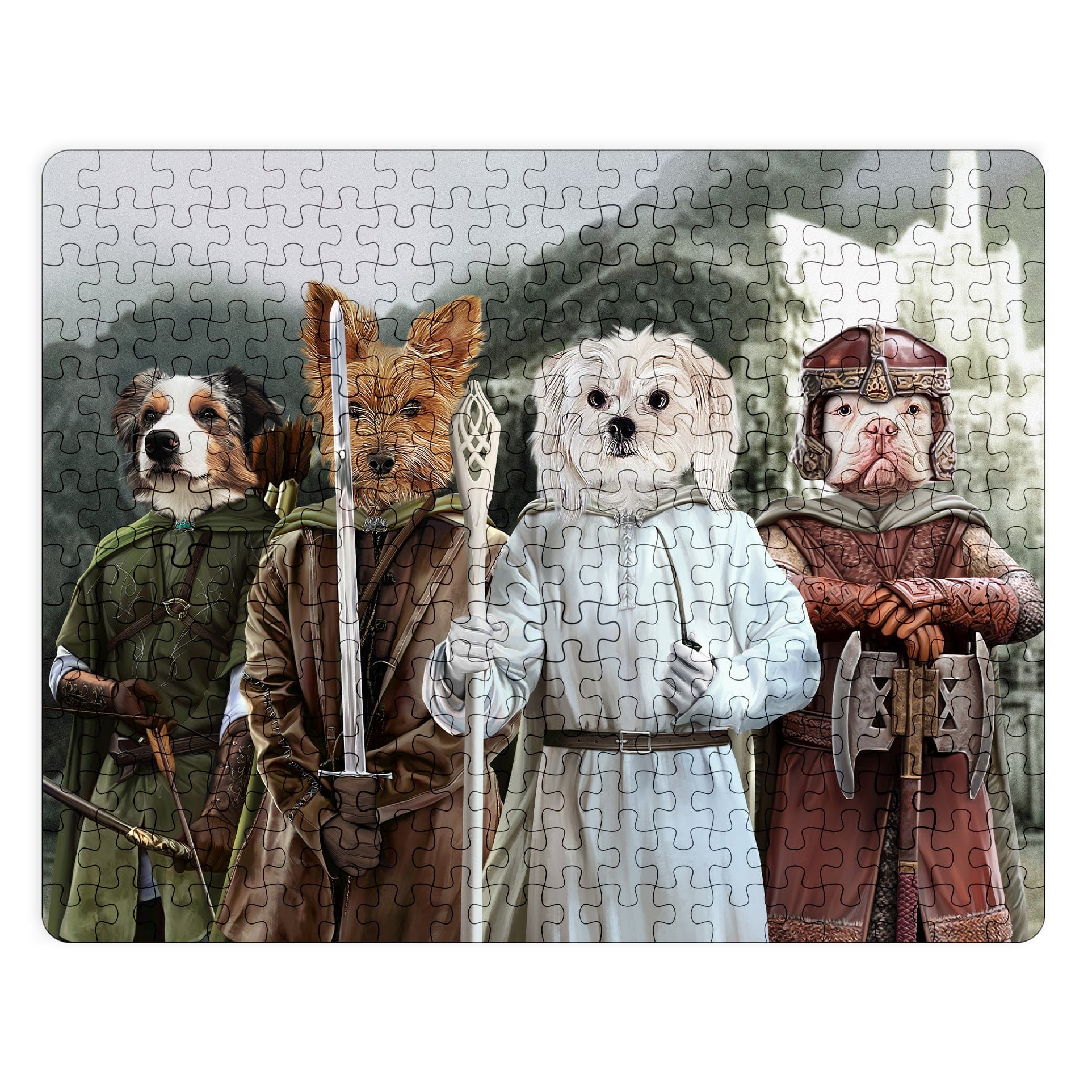 Royal and Paws - Puzzle The Four Pawtectors - Custom Puzzle 11" x 14" / Background 1