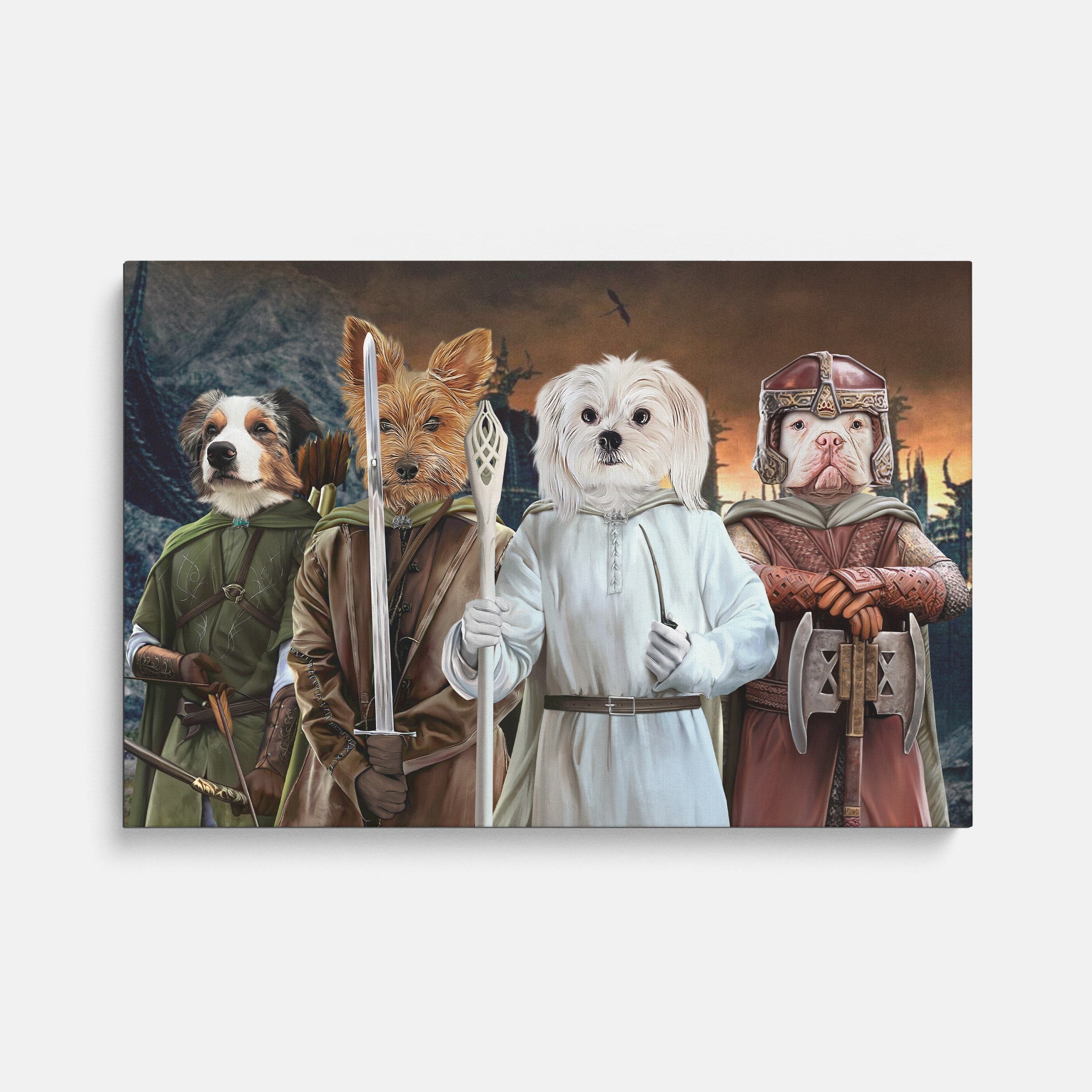 Royal and Paws - Canvas The Four Pawtectors - Custom Pet Canvas 8" x 10" / Background 4