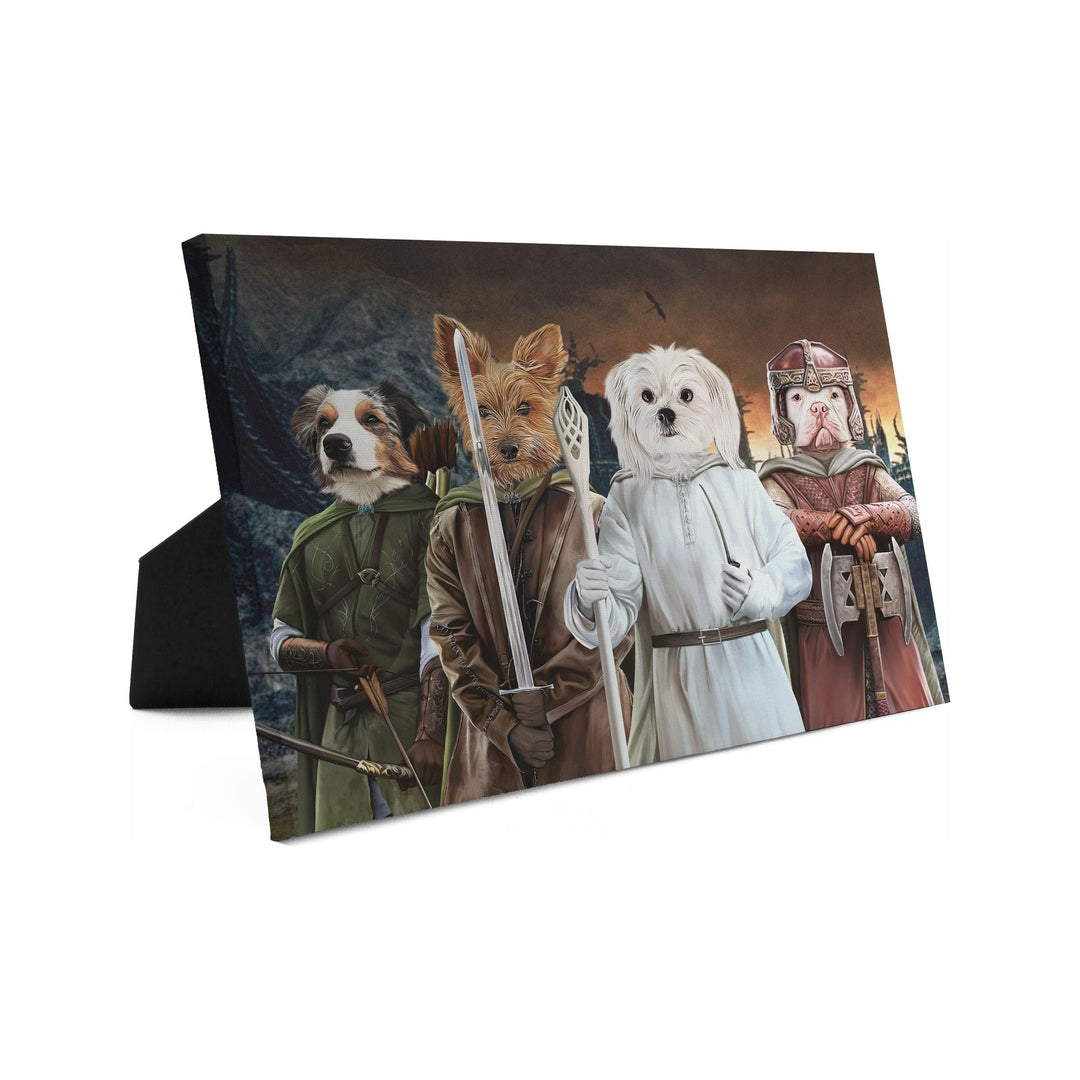 Royal and Paws - Standing Canvas The Four Pawtectors - Custom Standing Canvas 8" x 10" / Background 4