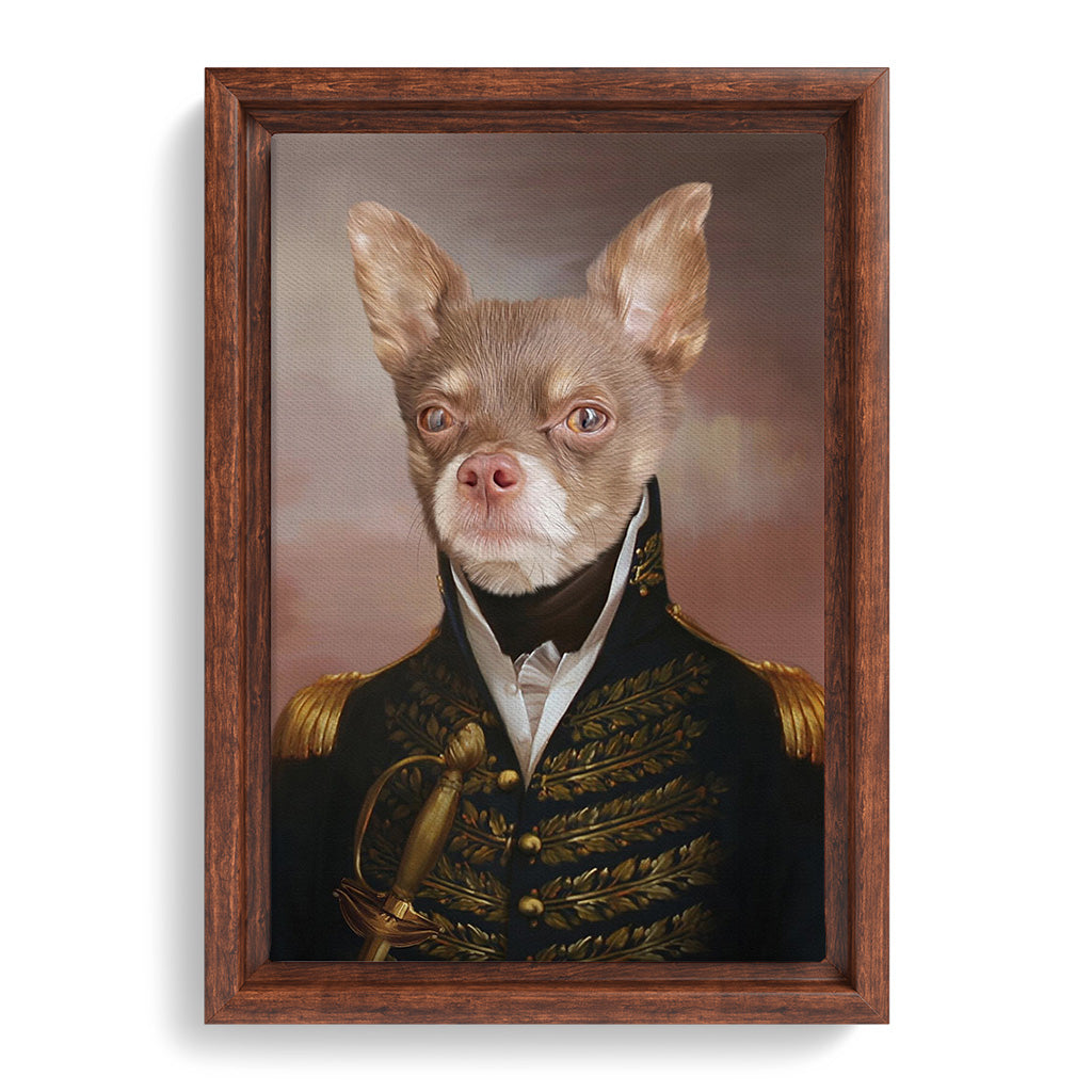 Royal and Paws - Canvas The General - Custom Pet Canvas 8" x 10" / Walnut
