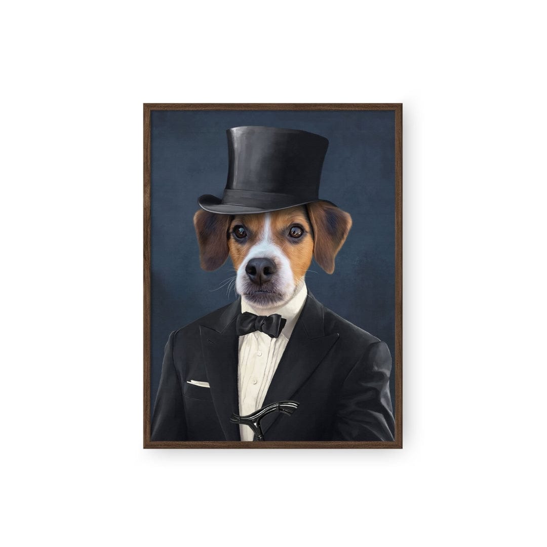 Royal and Paws - Poster The Gentleman - Custom Pet Poster 8.3" x 11.7" / Walnut