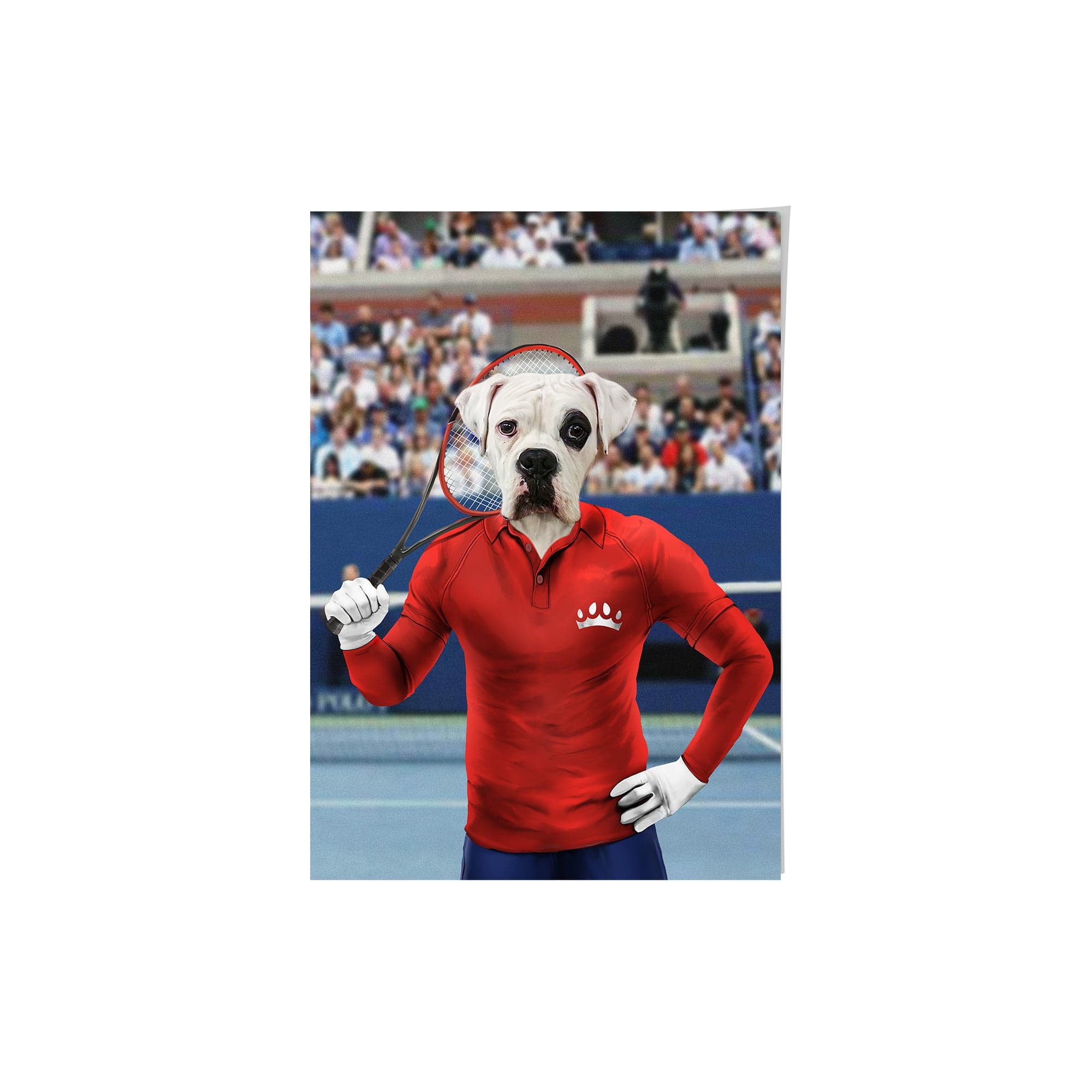 Royal and Paws - Poster Male Tennis Player - Custom Pet Poster 8.3" x 11.7" / Red