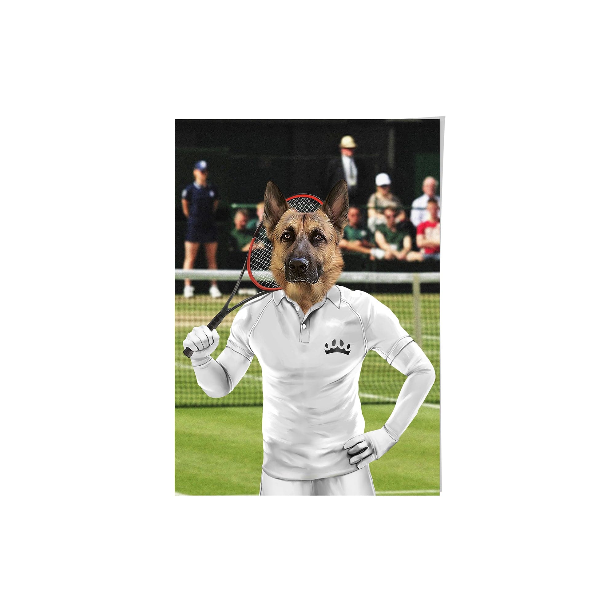 Royal and Paws - Poster Male Tennis Player - Custom Pet Poster 8.3" x 11.7" / White