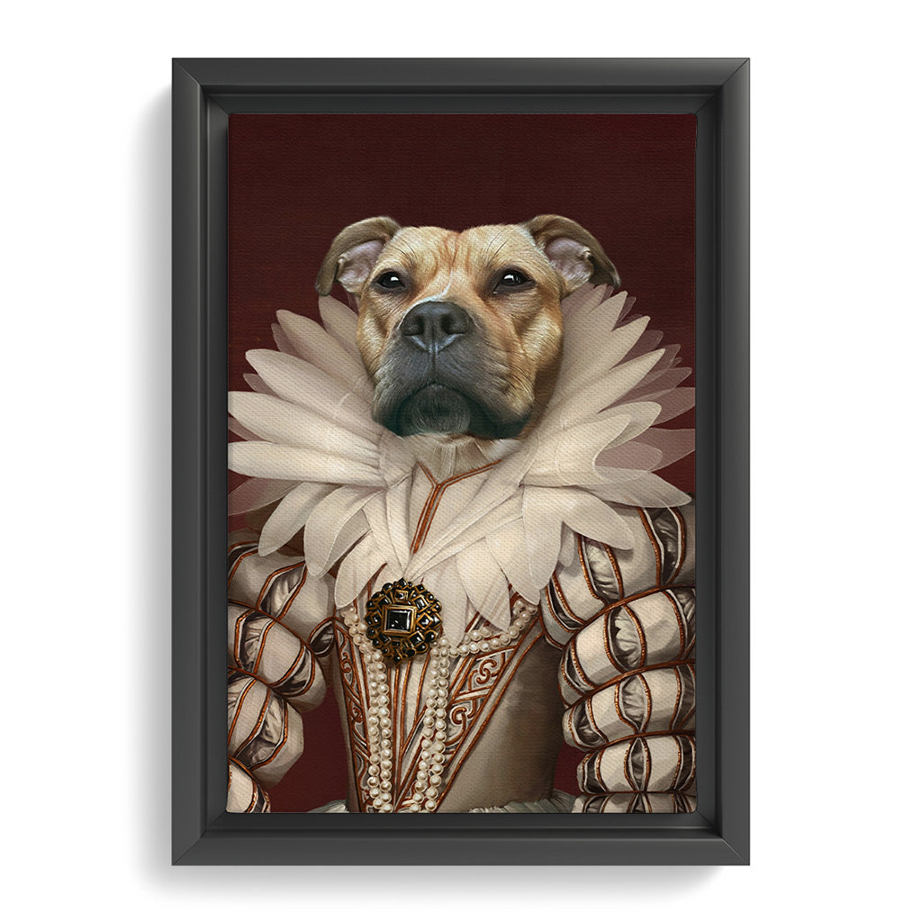 Royal and Paws - Canvas The Queen - Custom Pet Canvas 8" x 10" / Black