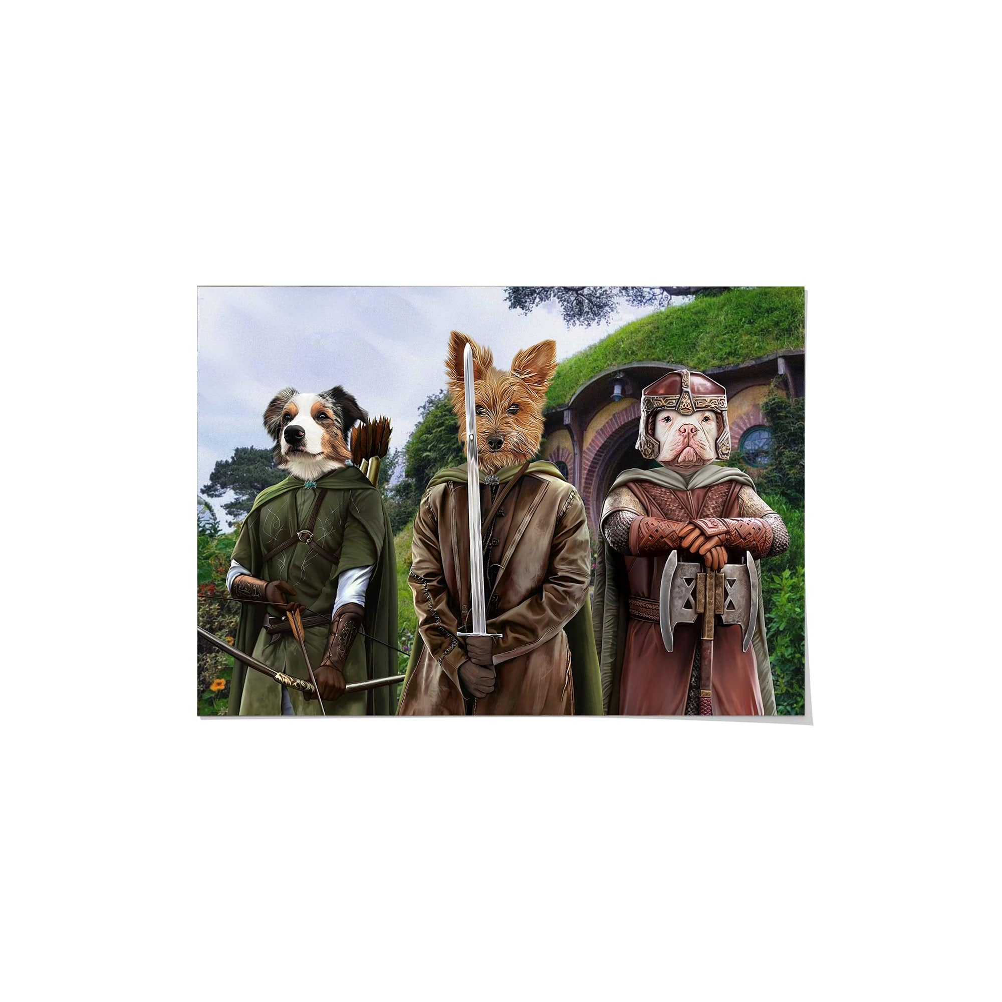 Royal and Paws - Poster The Three Pawtectors - Custom Pet Poster 8.3" x 11.7" / Background 2