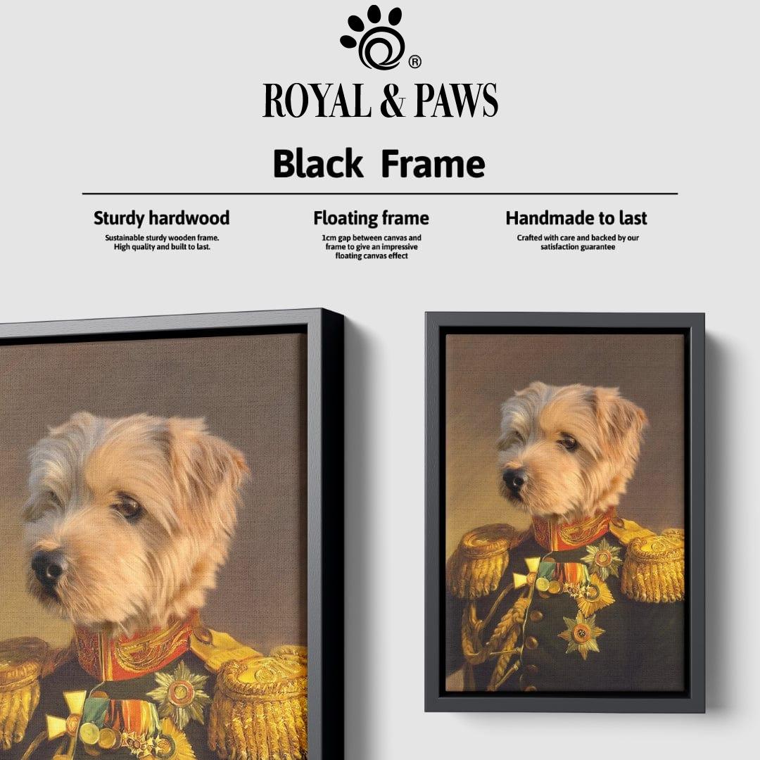 Royal and Paws - Canvas The Veteran - Custom Pet Canvas 8" x 10" / Black