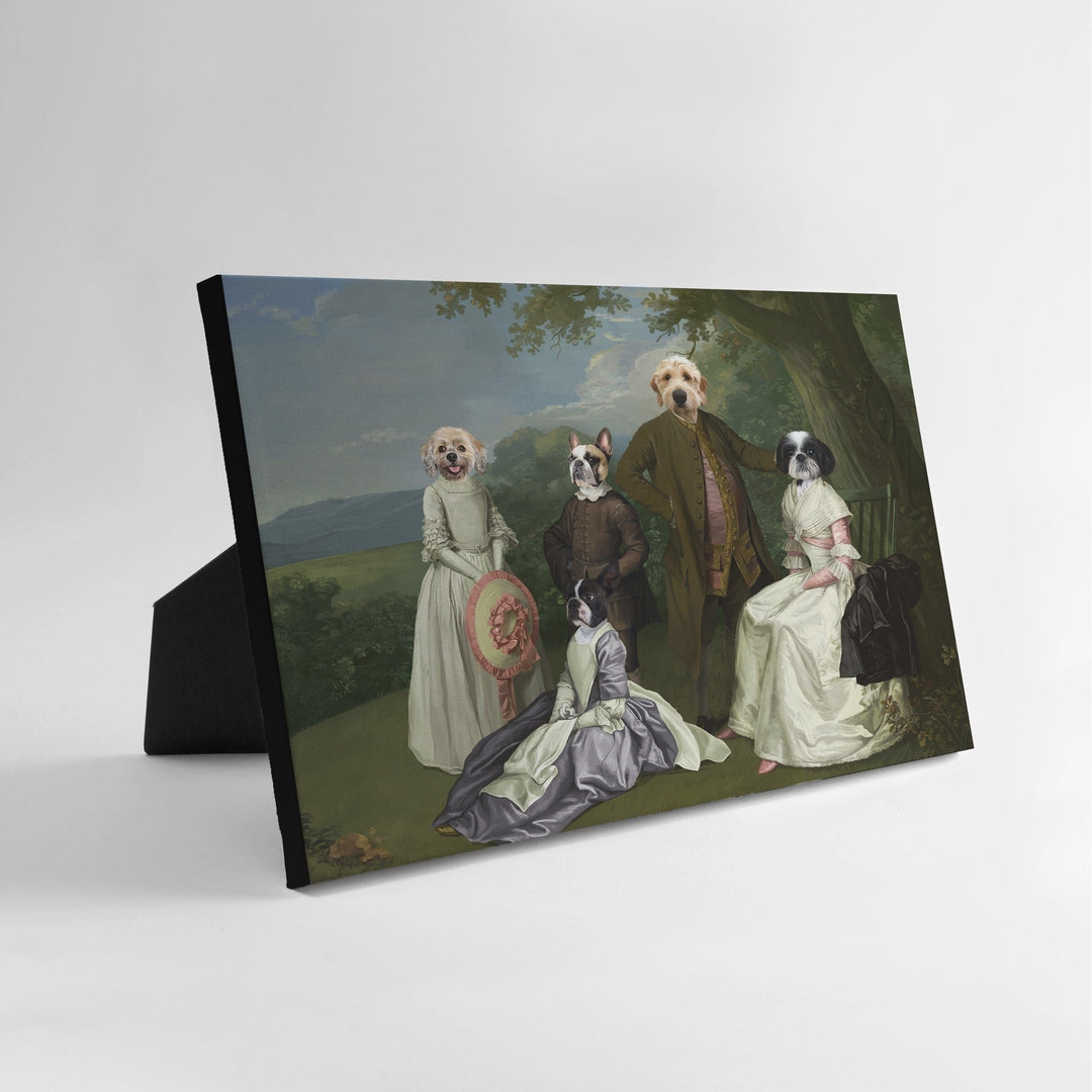 Royal and Paws - Standing Canvas The Family Picnic (Five Pets) - Custom Standing Canvas 8" x 10" / Family I