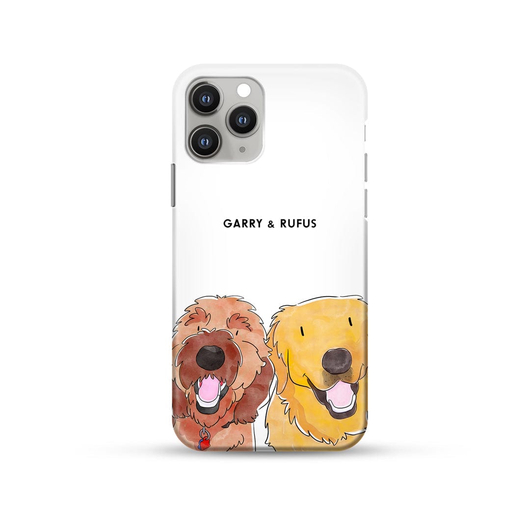 Royal and Paws - Phone Case Watercolor Pet Portrait Phone Case - Two Pets
