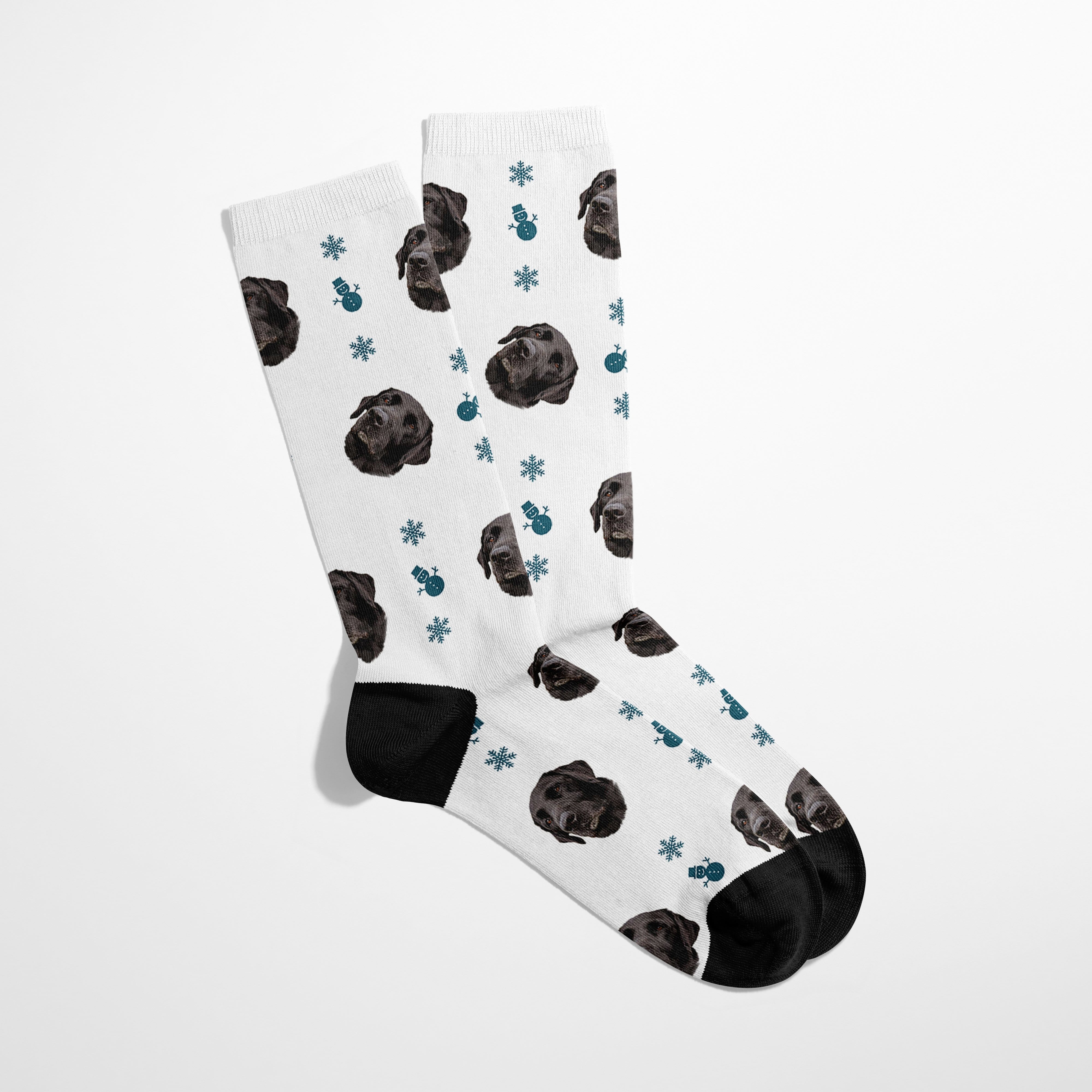 Royal and Paws - Custom Clothing Custom Christmas Pet Face Socks White / Snowman / S-M