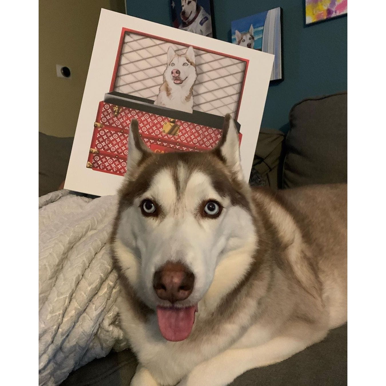 Super Red Luxury Trunk Pet Portrait