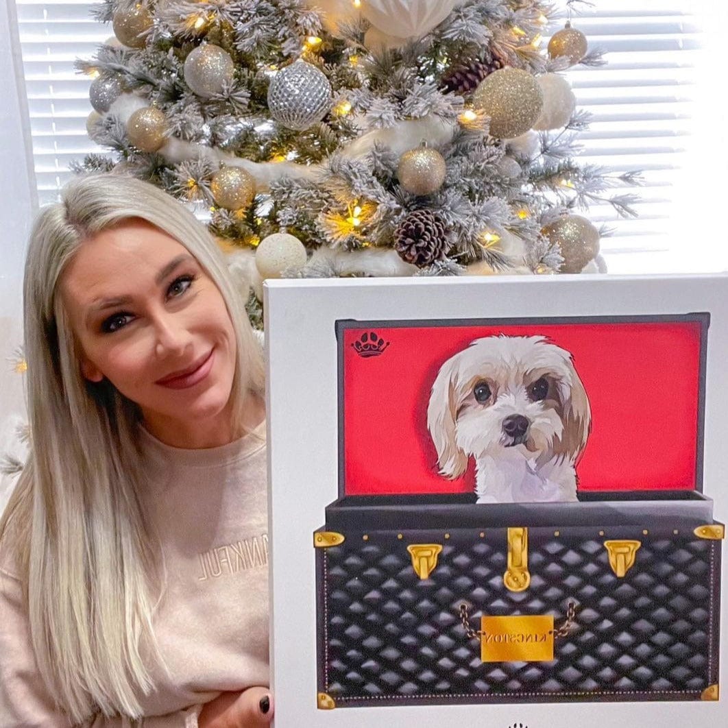 Black and Gold Luxury Trunk Pet Portrait