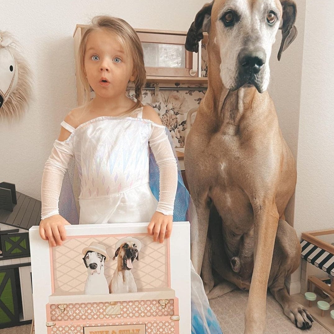 Bubblegum Pink Luxury Trunk Pet Portrait