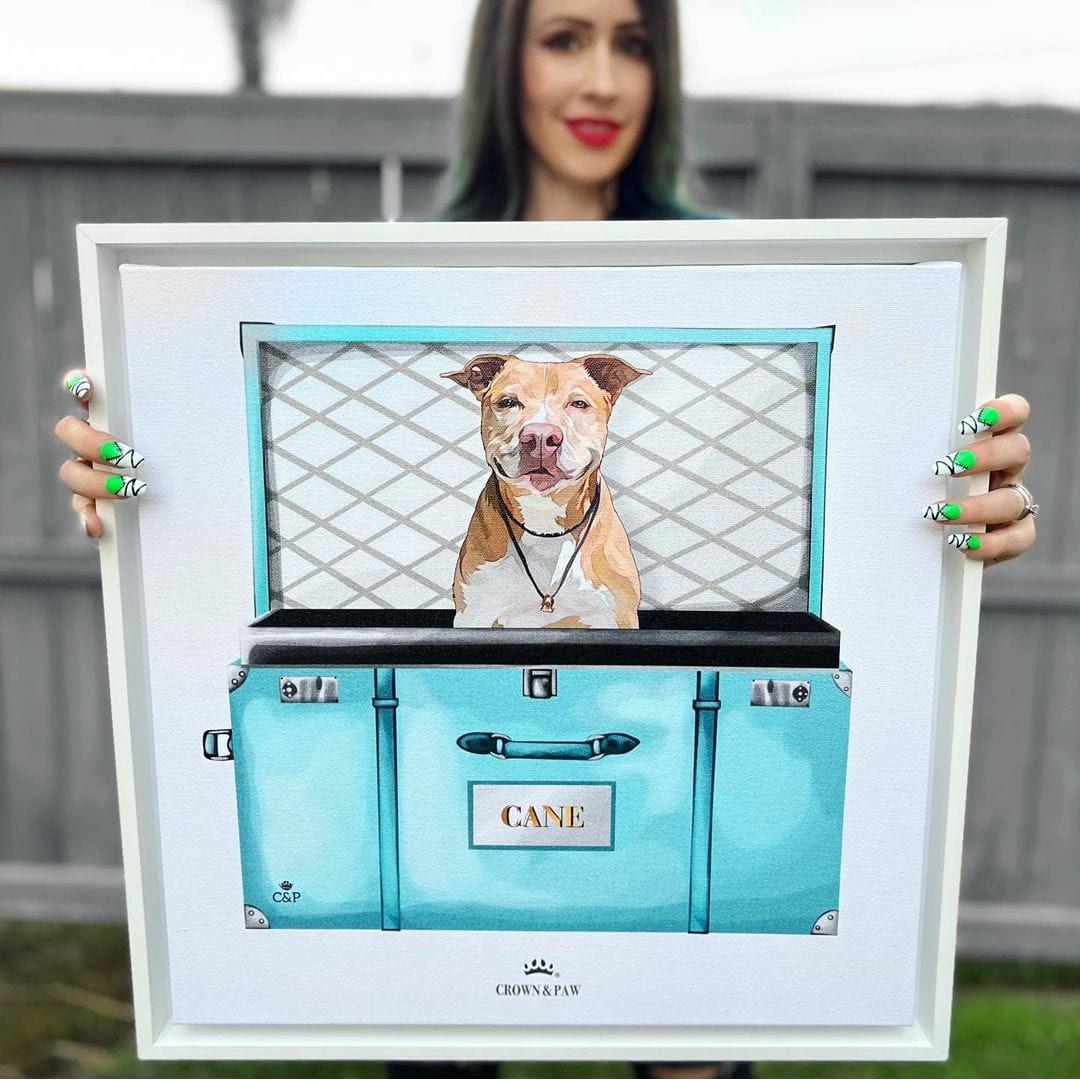 Baby Blue Luxury Trunk Pet Portrait